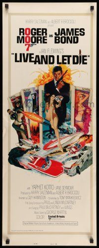 8m767 LIVE & LET DIE East Hemi insert '73 art of Roger Moore as James Bond by Robert McGinnis!