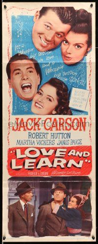 8m780 LOVE & LEARN insert '47 Jack Carson, Robert Hutton, Martha Vickers, Janis Page!