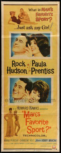 8m799 MAN'S FAVORITE SPORT insert '64 fake fishing expert Rock Hudson in love w/Paula Prentiss!