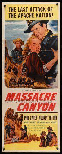8m806 MASSACRE CANYON insert '54 Phil Carey & Audrey Totter against the great Apache rebellion!