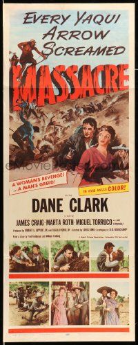 8m805 MASSACRE insert '56 Dane Clark, Native Americans, a woman's revenge, a man's greed!