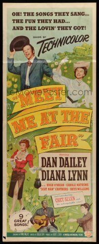 8m809 MEET ME AT THE FAIR insert '53 Dan Dailey, Diana Lynn, Scatman Crothers, cool musical art!