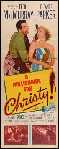 8m813 MILLIONAIRE FOR CHRISTY insert '51 Fred MacMurray embraces Eleanor Parker!