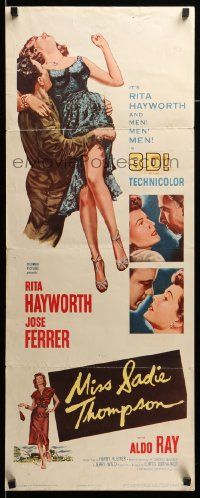 8m814 MISS SADIE THOMPSON 3D insert '53 sexy Rita Hayworth swinging purse & turning it on in 3-D!