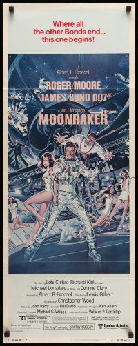 8m818 MOONRAKER insert '79 art of Moore as James Bond & sexy Lois Chiles by Goozee!