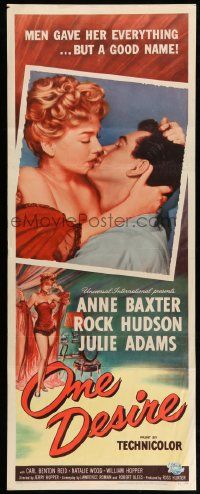 8m849 ONE DESIRE insert '55 art of sexy Anne Baxter kissing Rock Hudson!