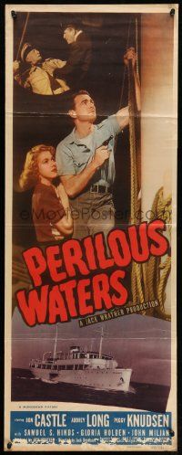 8m866 PERILOUS WATERS insert '48 Don Castle, pretty Audrey Long & Peggy Knudsen!