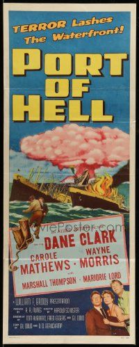 8m872 PORT OF HELL insert '54 art of Communist ship with atom bombs about to blow!