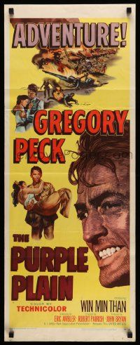 8m878 PURPLE PLAIN insert '55 great artwork of Gregory Peck, written by Eric Ambler!