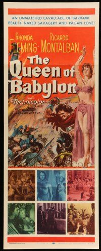 8m879 QUEEN OF BABYLON insert '56 art of sexy Rhonda Fleming, love's seven wonders of the world!