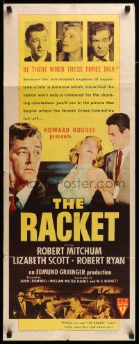 8m883 RACKET insert '51 Robert Ryan grabs sexy Lizabeth Scott, Robert Mitchum, Howard Hughes!