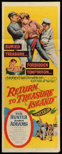 8m897 RETURN TO TREASURE ISLAND insert '54 Tab Hunter & desperate men with sexy Dawn Addams!