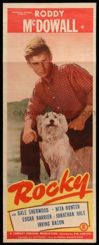 8m899 ROCKY insert '48 great portrait of Roddy McDowall and his dog!