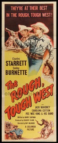 8m902 ROUGH TOUGH WEST insert '52 western art of Starrett as the Durango Kid & firefighter Smiley!