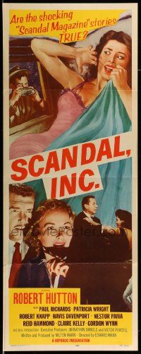 8m917 SCANDAL INC. insert '56 Robert Hutton, art of paparazzi photographing sexy woman in bed!