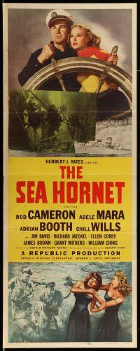 8m921 SEA HORNET insert '51 close up of Rod Cameron & sexy Adele Mara at ship's wheel!