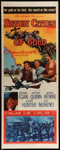 8m928 SEVEN CITIES OF GOLD insert '55 Richard Egan, Mexican Anthony Quinn, priest Rennie!