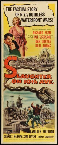 8m940 SLAUGHTER ON 10th AVE insert '57 Richard Egan, Jan Sterling, crime on NYC waterfront!