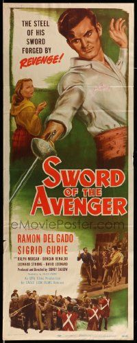 8m962 SWORD OF THE AVENGER insert '48his sword strikes to avenge woman cruelly torn from his arms!