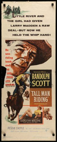 8m963 TALL MAN RIDING insert '55 cowboy Randolph Scott & that sexy Battle Cry girl Dorothy Malone!