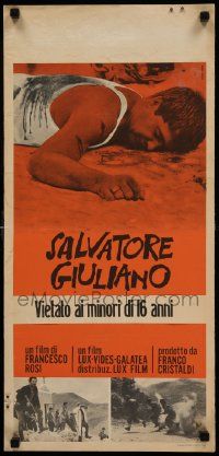 8m469 SALVATORE GIULIANO Italian locandina '65 Salvo Randone as the legendary Sicilian bandit!