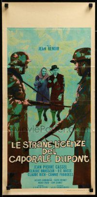 8m336 ELUSIVE CORPORAL Italian locandina '62 Jean Renoir, wild art of man & soldiers!