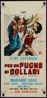8m348 FISTFUL OF DOLLARS Italian locandina '64 introducing the man with no name, Clint Eastwood!