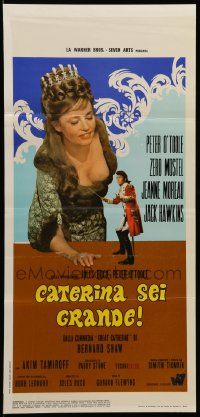 8m372 GREAT CATHERINE Italian locandina '68 Peter O'Toole & sexy Jeanne Moreau, Bernard Shaw!
