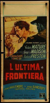 8m407 LAST FRONTIER Italian locandina '56 different Victor Mature & young Anne Bancroft!