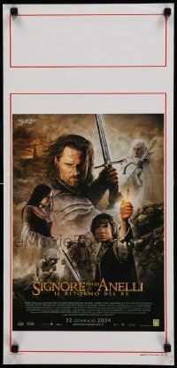 8m414 LORD OF THE RINGS: THE RETURN OF THE KING advance Italian locandina '03 Jackson, cast montage