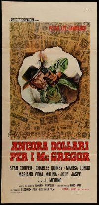8m438 MORE DOLLARS FOR THE MACGREGORS Italian locandina '70 cool western art by Renato Casaro!