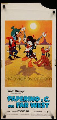 8m452 PAPERINO E C NEL FAR WEST/PECOS BILL Italian locandina R70s Walt Disney, Donald Duck & Goofy!