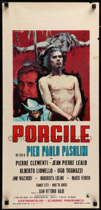 8m455 PIGPEN Italian locandina '69 Pasolini, completely different art by Angelo Cesselon!
