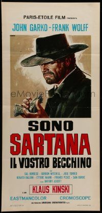 8m471 SARTANA THE GRAVEDIGGER Italian locandina '69 Sono Sartana, il vostro becchino, Casaro art!