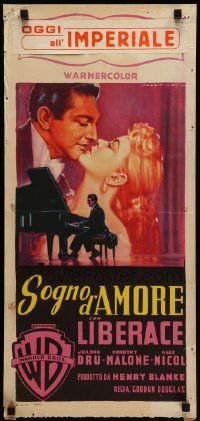 8m481 SINCERELY YOURS Italian locandina '56 Dorothy Malone swoons over famous pianist Liberace!