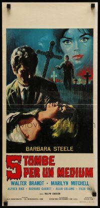 8m495 TERROR-CREATURES FROM THE GRAVE Italian locandina '67 Barbara Steele, different horror art!