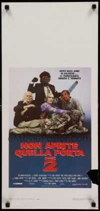 8m496 TEXAS CHAINSAW MASSACRE PART 2 Italian locandina '86 Tobe Hooper horror sequel, portrait!