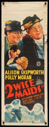 8p014 TWO WISE MAIDS long Aust daybill '37 different artwork of Alison Skipworth & Polly Moran!