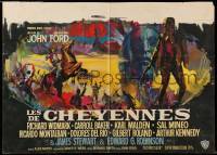 8p045 CHEYENNE AUTUMN Belgian '64 John Ford, Ray art of Richard Widmark & Native Americans!