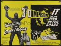 8p655 CREATURE FROM THE BLACK LAGOON/IT CAME FROM OUTER SPACE British quad '72 horror sci-fi!