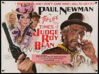 8p683 LIFE & TIMES OF JUDGE ROY BEAN British quad '72 John Huston, different art of Paul Newman!