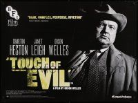 8p721 TOUCH OF EVIL British quad R15 Heston, Leigh, different close up of Orson Welles!