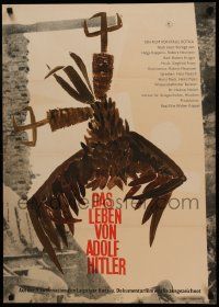 8p621 CRIMES OF ADOLF HITLER East German 23x32 '65 German documentary, wild artwork by Grossman!