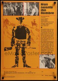 8p582 HOMBRE East German 16x23 '69 Martin Ritt directed, cool different art & images!