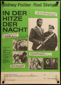 8p584 IN THE HEAT OF THE NIGHT East German 16x23 '70 Sidney Poitier, Rod Steiger, Warren Oates!