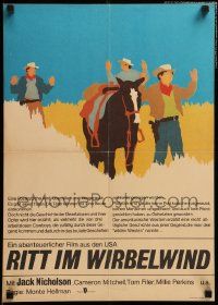 8p597 RIDE IN THE WHIRLWIND East German 16x23 '80 completely different art of men with hand up!