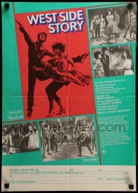 8p614 WEST SIDE STORY East German 16x23 '73 Academy Award winning classic musical, different!