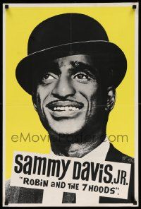 8p736 ROBIN & THE 7 HOODS English double crown '64 cool close-up portrait of Sammy Davis, Jr.!