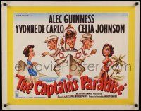 8p726 CAPTAIN'S PARADISE English 1/2sh '53 great art of Alec Guinness on ship juggling two wives!