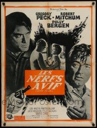 8p482 CAPE FEAR French 24x32 '62 Gregory Peck, Robert Mitchum, Polly Bergen, classic noir!